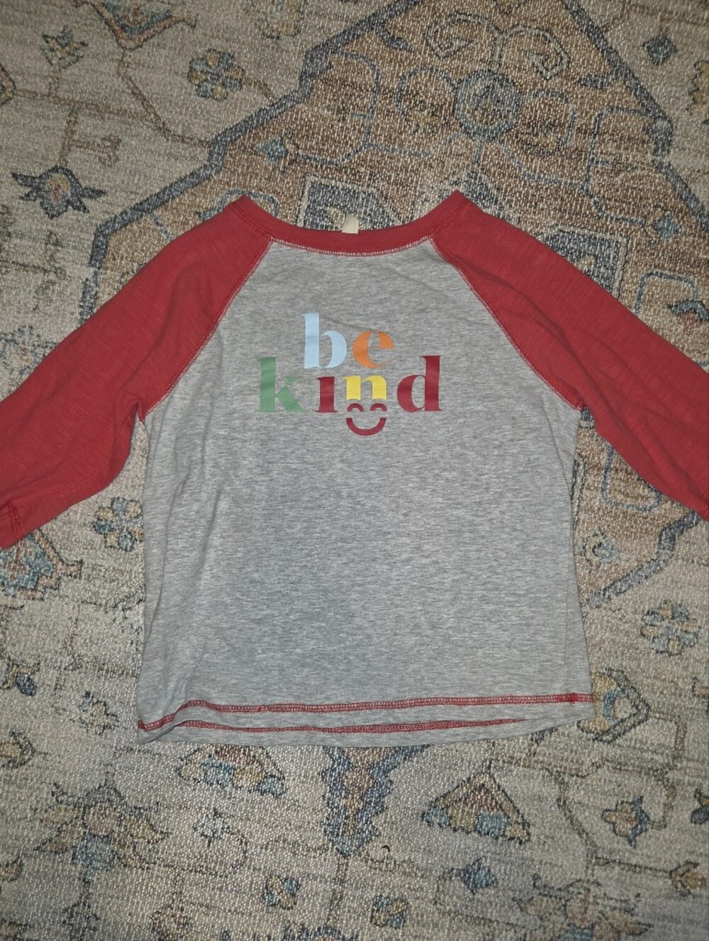 Matilda Jane Gray & Red Raglan 'be kind' Kids Top, Size 6